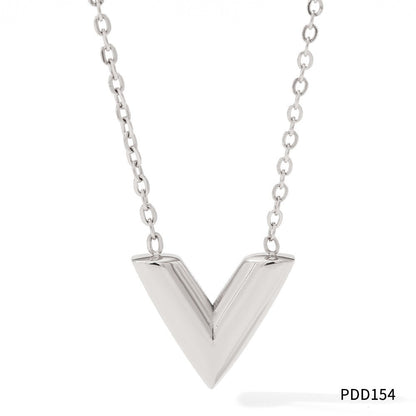 Fashion Letter Solid Color Stainless Steel Plating Necklace