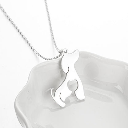 Stainless Steel Titanium Steel Fashion Plating Dog Pendant Necklace