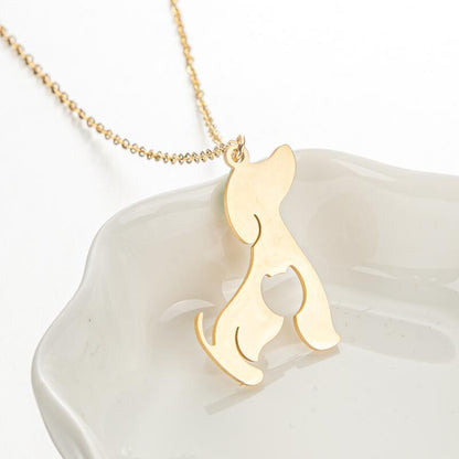 Stainless Steel Titanium Steel Fashion Plating Dog Pendant Necklace