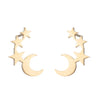 1 Pair Simple Style Star Moon Stainless Steel Ear Studs