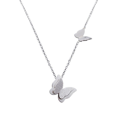 Fashion Simple Style Butterfly Titanium Steel Plating Butterfly Necklace