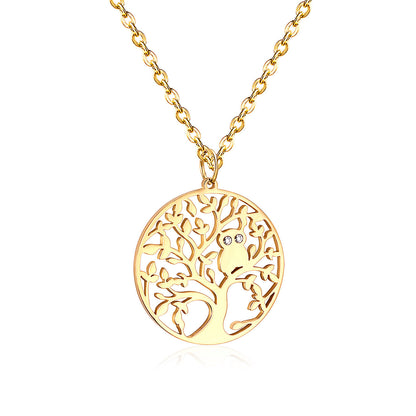 Fashion Tree Stainless Steel Plating Pendant Necklace