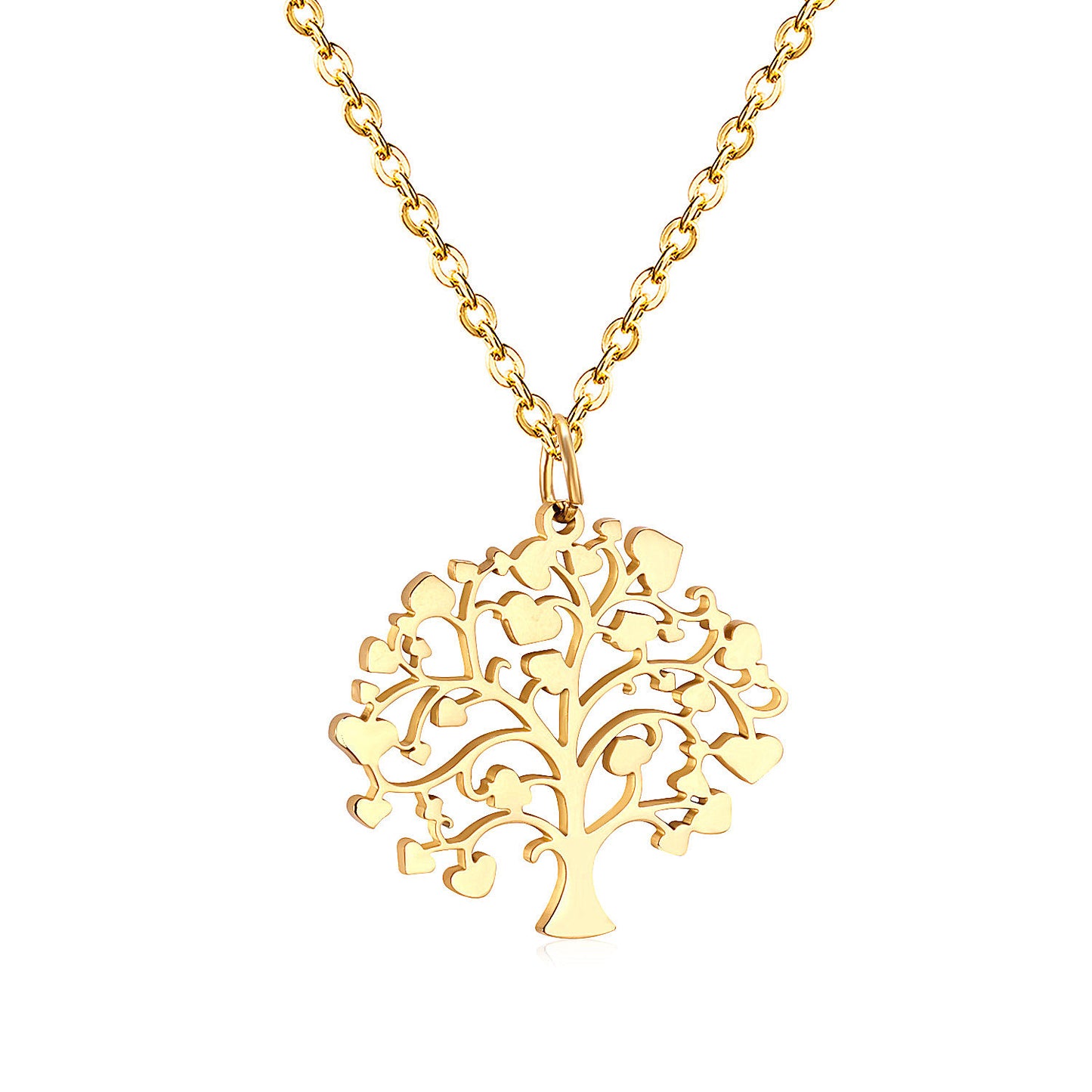 Fashion Tree Stainless Steel Plating Pendant Necklace