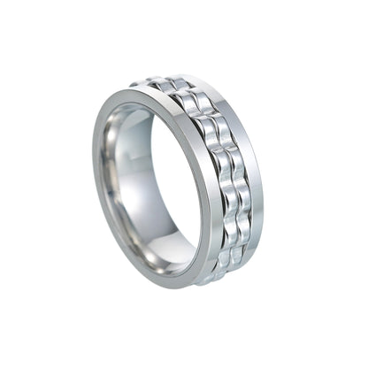 Hip-hop Geometric Titanium Steel Plating Rings