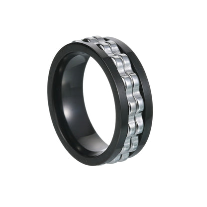 Hip-hop Geometric Titanium Steel Plating Rings