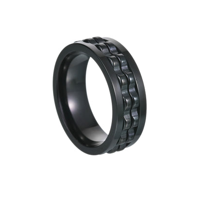 Hip-hop Geometric Titanium Steel Plating Rings