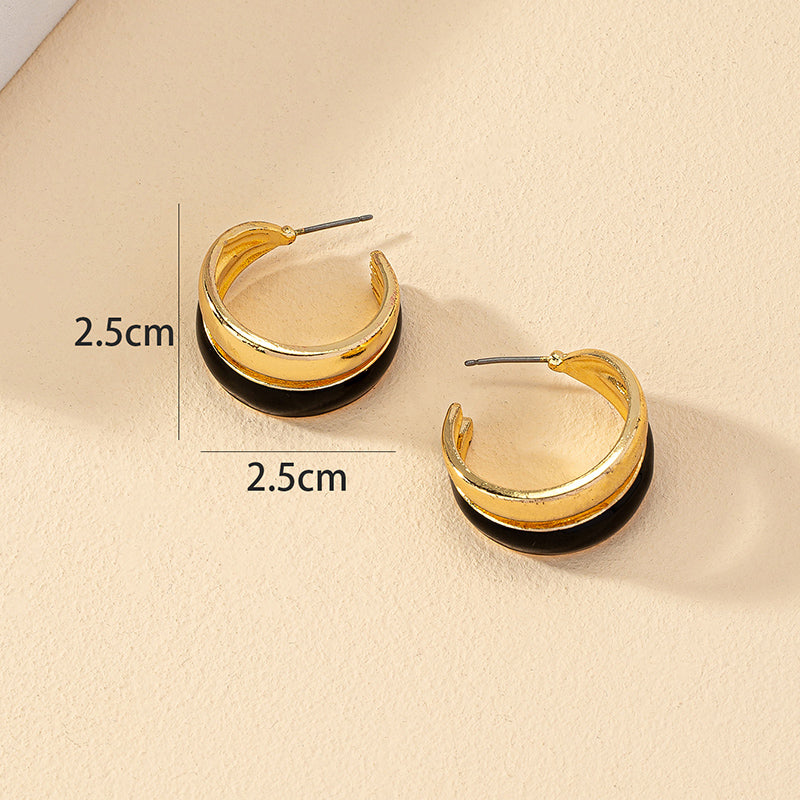 1 Pair Fashion C Shape Plating Alloy Ear Studs