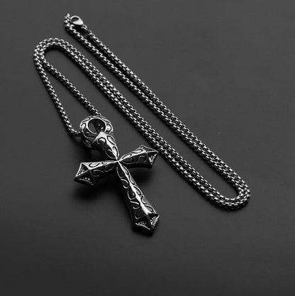 Hip-Hop Cross Star Snake Stainless Steel Alloy Plating Pendant Necklace