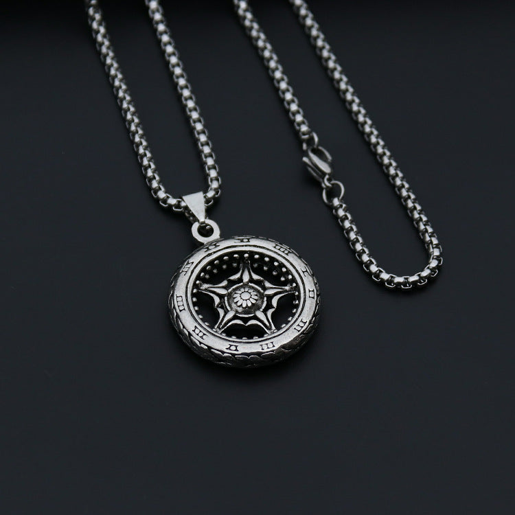 Hip-Hop Cross Star Snake Stainless Steel Alloy Plating Pendant Necklace