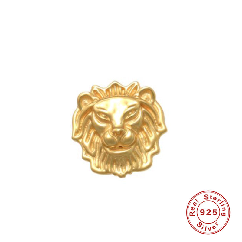 1 Piece Hip-Hop Lion Plating Sterling Silver Ear Studs