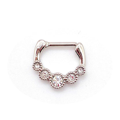1 Piece Fashion Crown Skull Stainless Steel Plating Inlay Artificial Gemstones Nose Ring