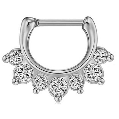 1 Piece Fashion Crown Skull Stainless Steel Plating Inlay Artificial Gemstones Nose Ring