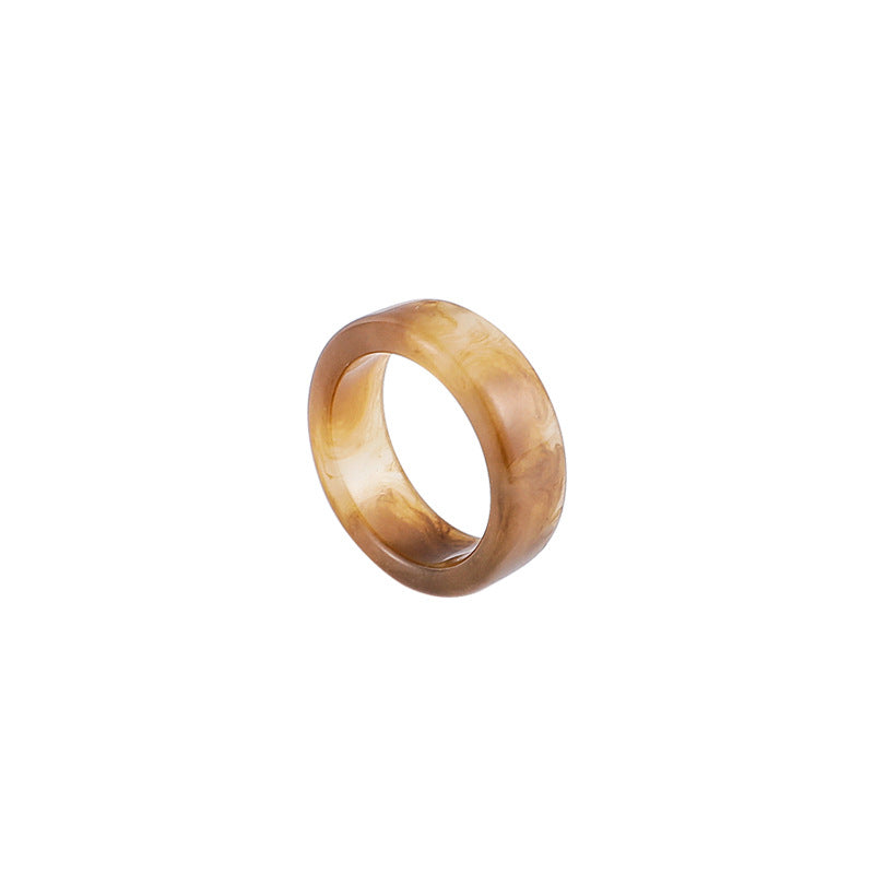 Korean Amber Simple Ring Acrylic Acetate Design Mixed Color Ring Wholesale Gooddiy