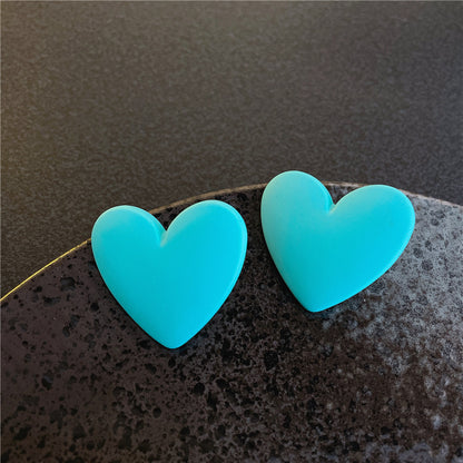 1 Pair Sweet Heart Shape Arylic Spray Paint Women's Ear Studs