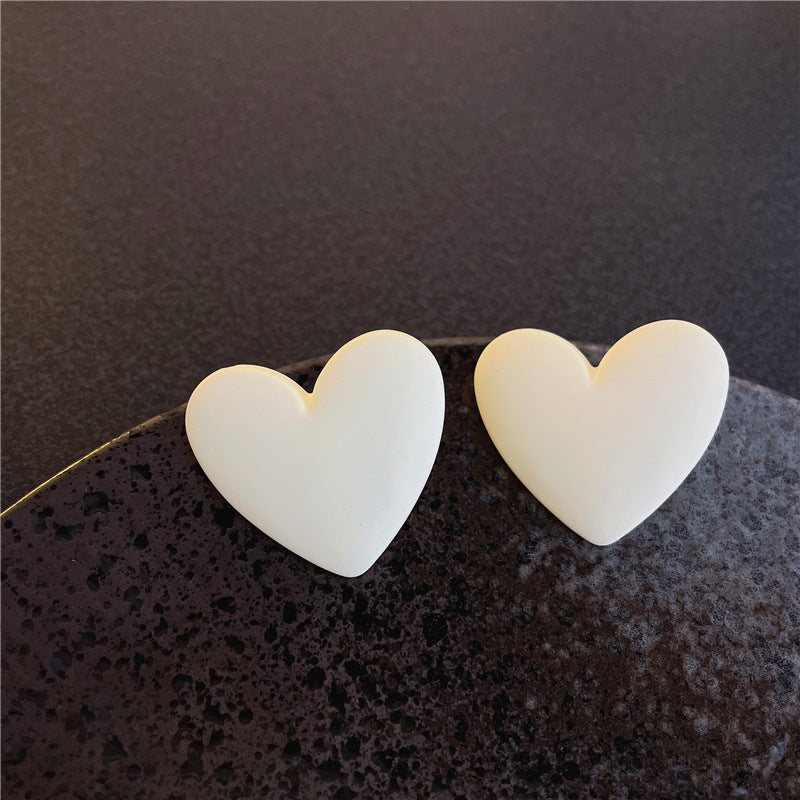 1 Pair Sweet Heart Shape Arylic Spray Paint Women's Ear Studs