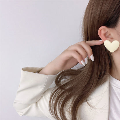 1 Pair Sweet Heart Shape Arylic Spray Paint Women's Ear Studs