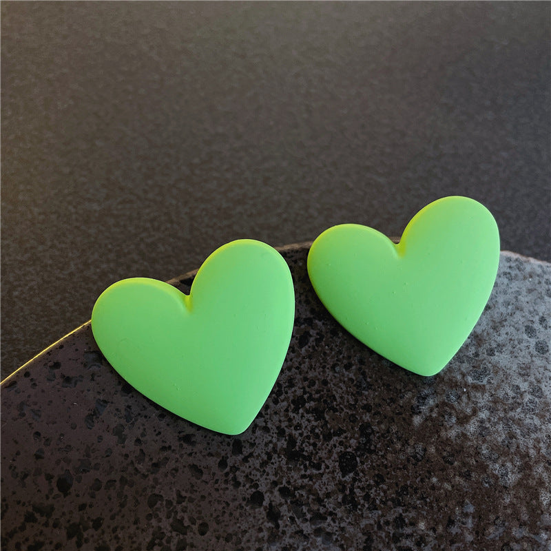 1 Pair Sweet Heart Shape Arylic Spray Paint Women's Ear Studs