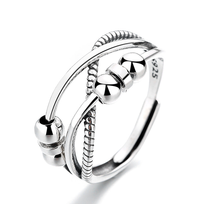 1 Piece Simple Style Geometric Sterling Silver Open Ring