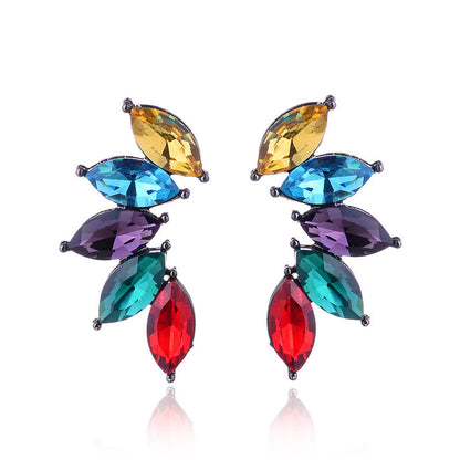 1 Pair Glam Geometric Alloy Inlay Artificial Crystal Women's Drop Earrings