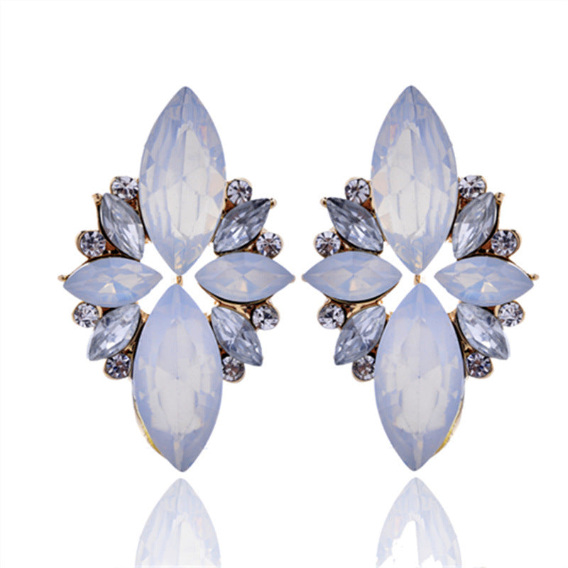 1 Pair Glam Geometric Alloy Plating Artificial Crystal Resin Women's Drop Earrings