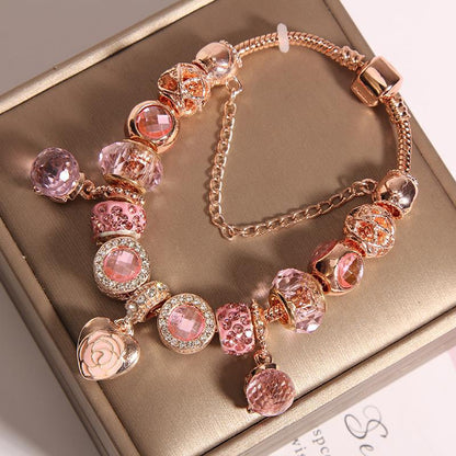 1 Piece Fairy Style Leaf Crown Flower Artificial Crystal Plating Women's Bracelets