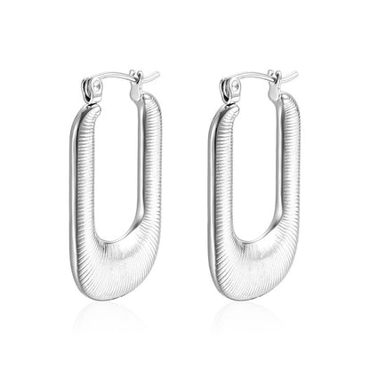 Fashion U Shape Stainless Steel Plating Earrings 1 Pair