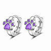 1 Pair Cute Paw Print Copper Plating Zircon Earrings