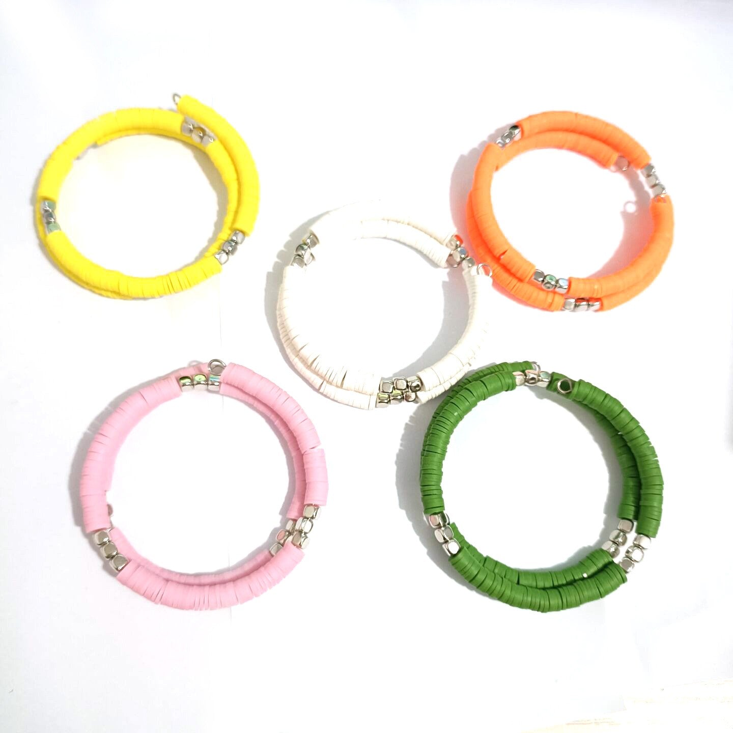 1 Piece Simple Style Round Soft Clay Beaded Handmade Women's Wristband