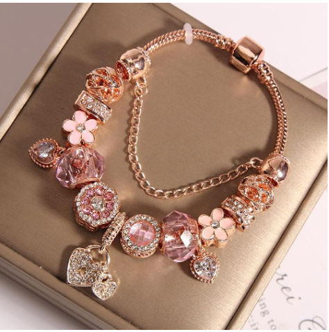 1 Piece Fairy Style Leaf Crown Flower Artificial Crystal Plating Women's Bracelets