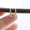 1 Pair Simple Style Round Sterling Silver Inlay Rhinestones Earrings