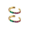 1 Pair Ins Style Simple Style Shiny C Shape Plating Inlay Copper Zircon Gold Plated Ear Clips