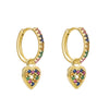 1 Pair Lady Heart Shape Plating Inlay Copper Zircon White Gold Plated Gold Plated Drop Earrings