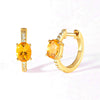 1 Pair Ig Style Shiny Oval Plating Inlay Copper Zircon White Gold Plated Gold Plated Earrings