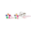 1 Pair Simple Style Flower Plating Inlay Copper Zircon White Gold Plated Gold Plated Ear Studs