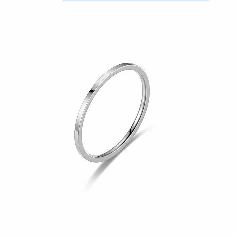 1 Piece Simple Style Circle Titanium Steel Plating Rings