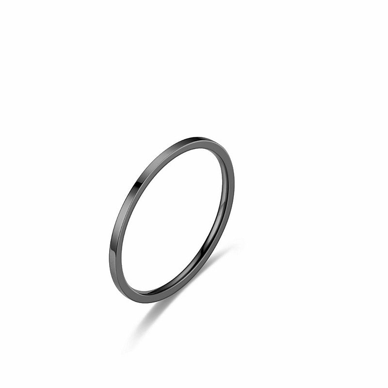 1 Piece Simple Style Circle Titanium Steel Plating Rings