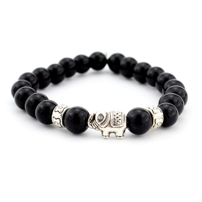 1 Piece Retro Elephant Natural Stone Plating Bracelets