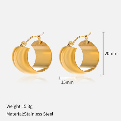 1 Pair Ig Style Simple Style Solid Color Plating Stainless Steel Gold Plated Earrings