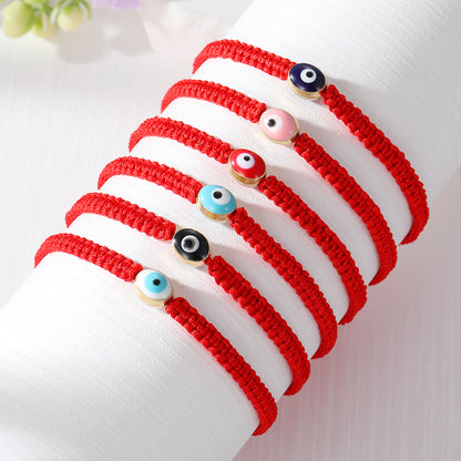 1 Piece Simple Style Devil's Eye Alloy Rope Knitting Enamel Women's Bracelets