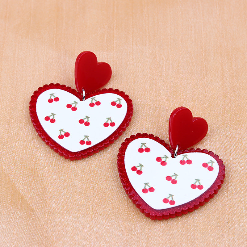 1 Pair Basic Sweet Sports Heart Shape Arylic Plating Women's Drop Earrings