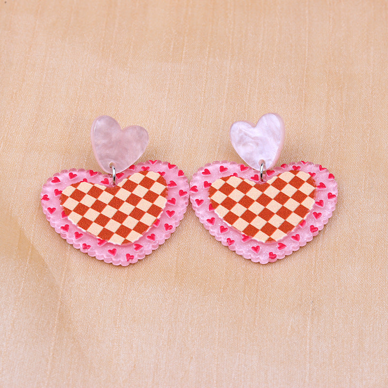 1 Pair Basic Sweet Sports Heart Shape Arylic Plating Women's Drop Earrings