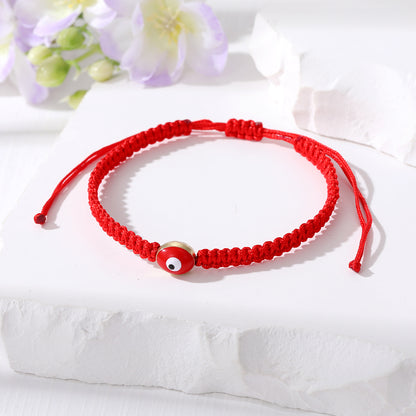 1 Piece Simple Style Devil's Eye Alloy Rope Knitting Enamel Women's Bracelets