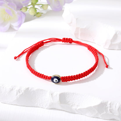 1 Piece Simple Style Devil's Eye Alloy Rope Knitting Enamel Women's Bracelets