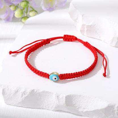 1 Piece Simple Style Devil's Eye Alloy Rope Knitting Enamel Women's Bracelets