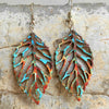 1 Pair Fashion Leaf Wood Hollow Out Women's Drop Earrings