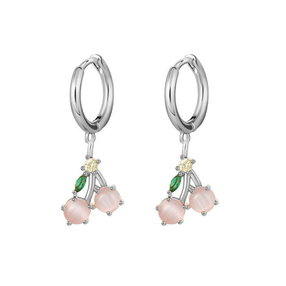 1 Pair Fashion Fruit Pineapple Watermelon Copper Inlaid Zircon Drop Earrings