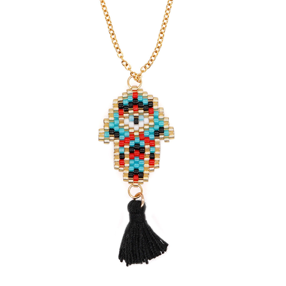 Bohemian Geometric Beaded Women's Pendant Necklace