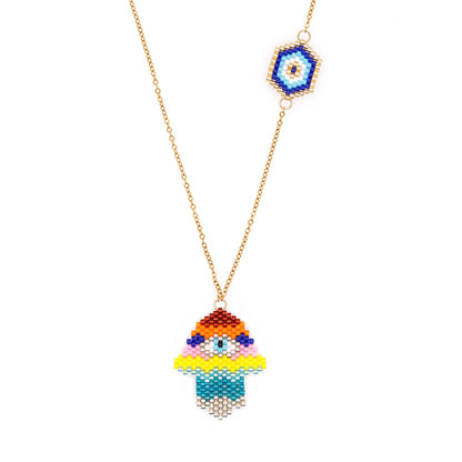 Bohemian Geometric Beaded Women's Pendant Necklace