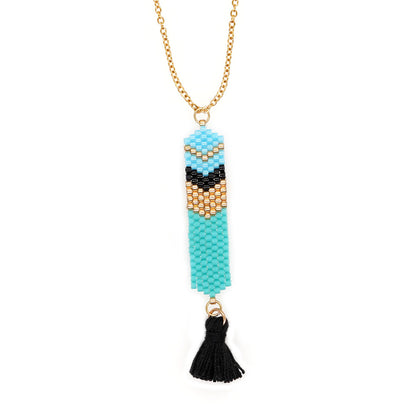 Bohemian Geometric Beaded Women's Pendant Necklace