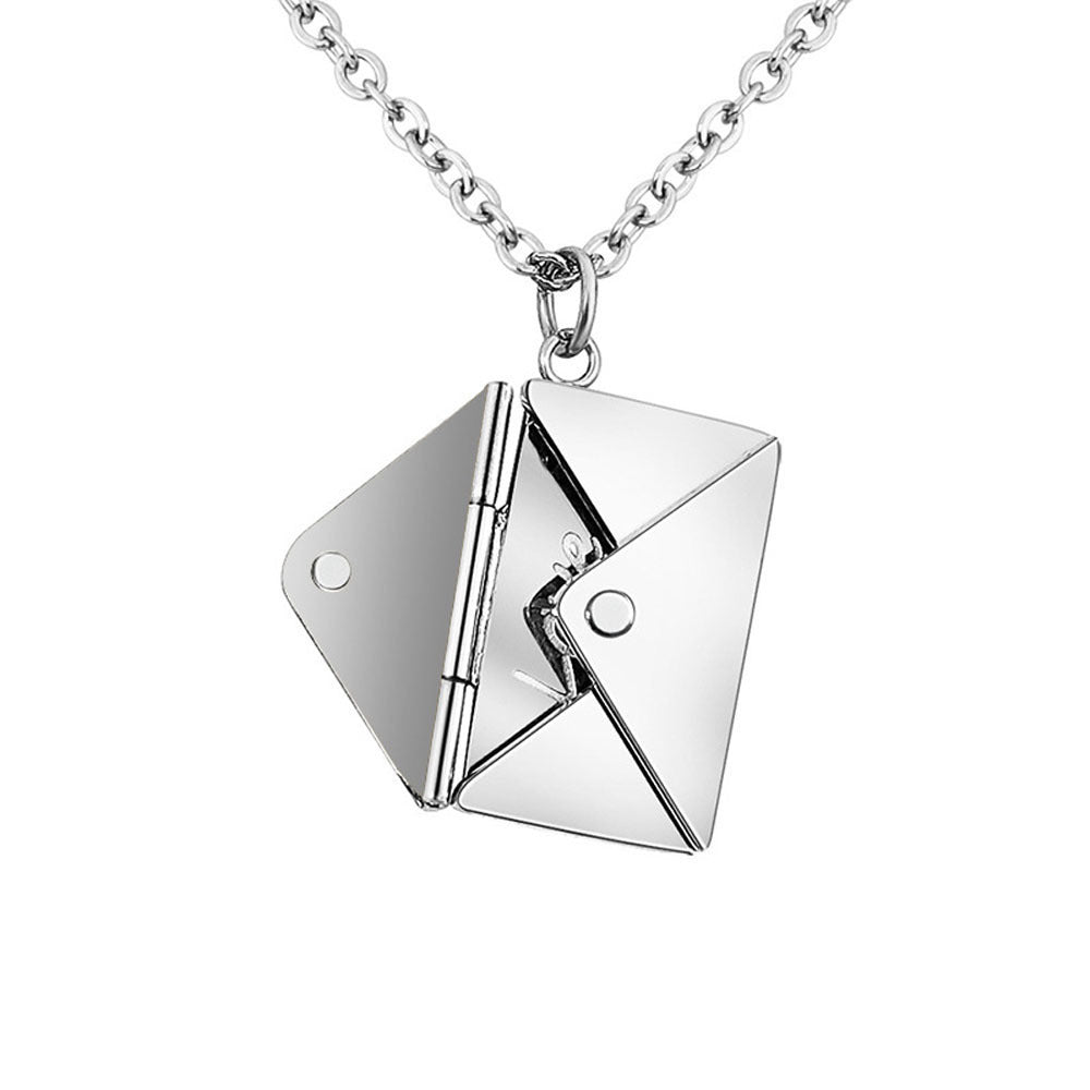 Ig Style Envelope Stainless Steel Plating 18k Gold Plated Pendant Necklace